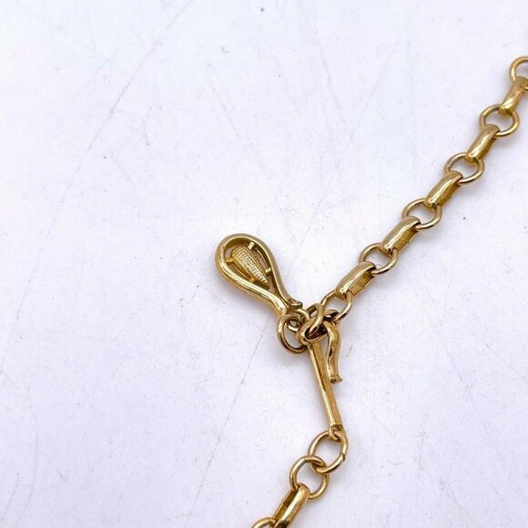 Coro Vintage Women's Orange Square Necklace Gold Tone Chain - Picture 9 of 11